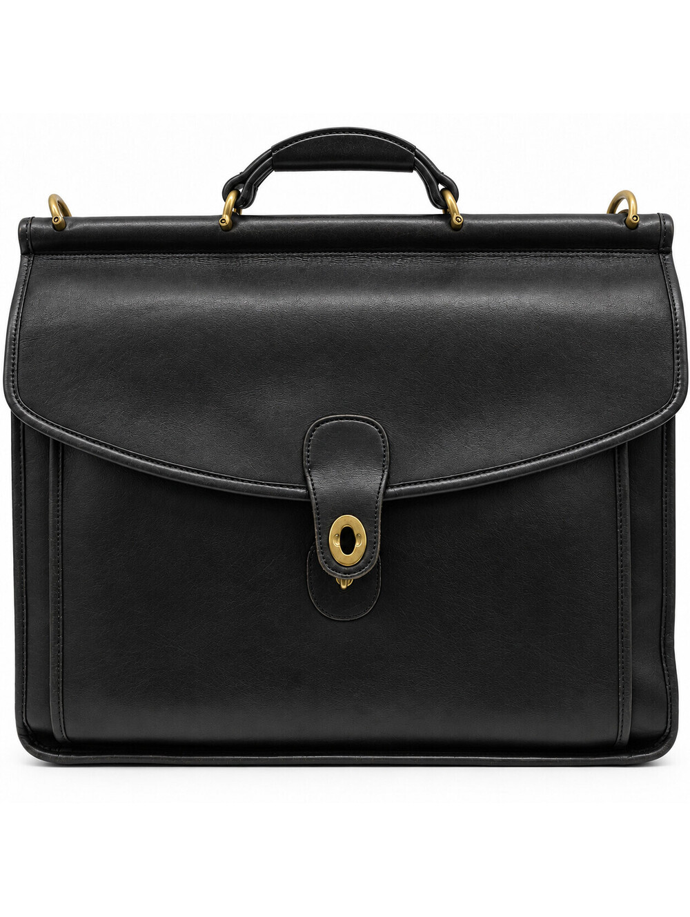Vintage Coach Black Leather Briefcase J2B-814